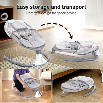 Aeroflux© Premium Bluetooth Electric Baby Swing & Bouncer