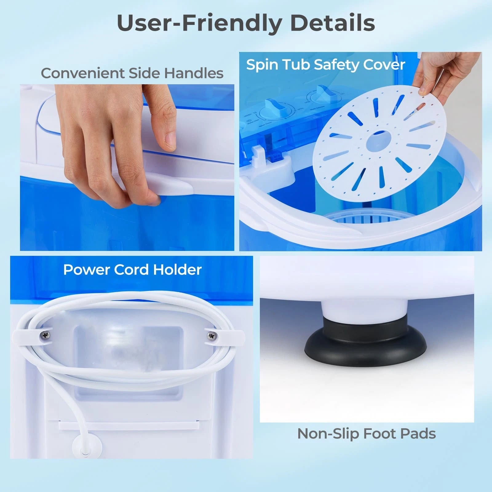 Aeroflux© Compact Portable Mini Washing Machine – Dual Wash & Spin with 2.5kg Capacity