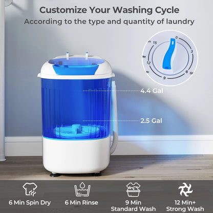 Aeroflux© Compact Portable Mini Washing Machine – Dual Wash & Spin with 2.5kg Capacity