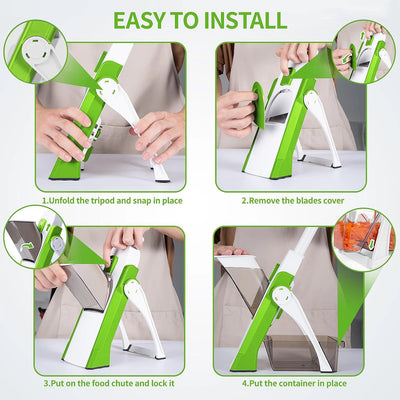 Aeroflux Multi-Purpose Safe Mandoline Vegetable Slicer – Adjustable Chopper Tool for Effortless Precision