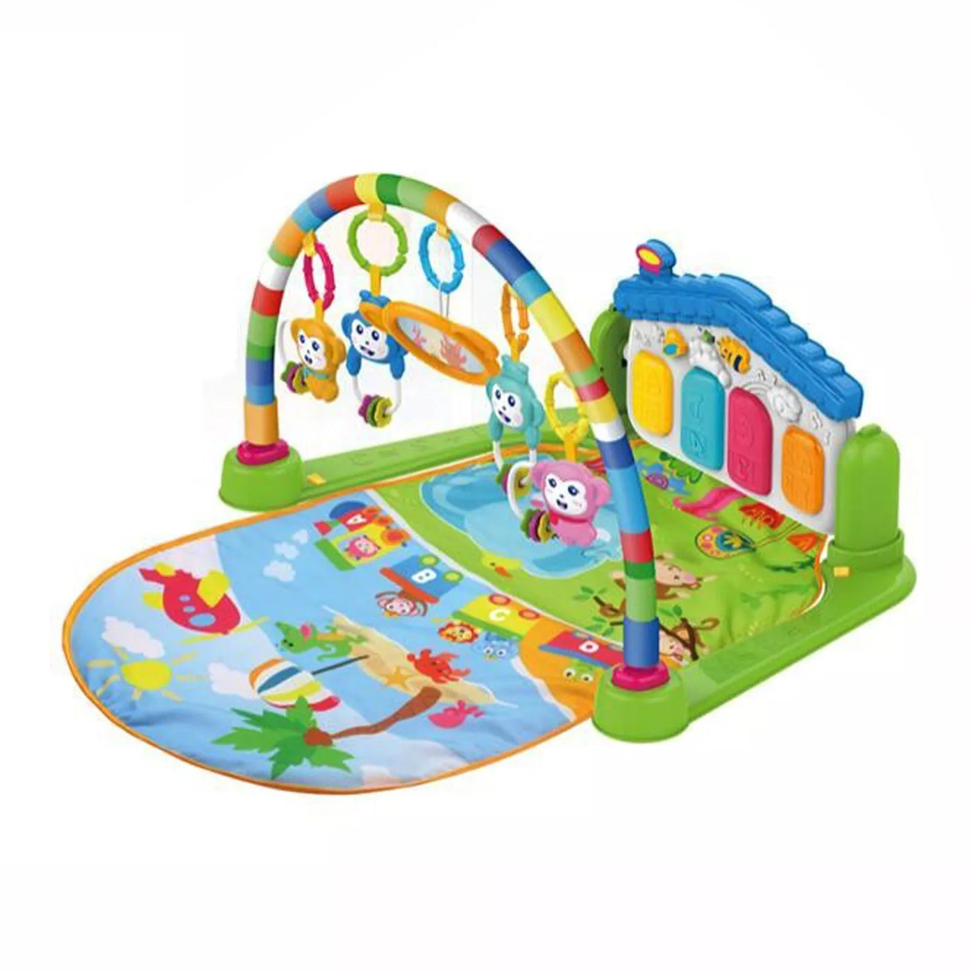Aeroflux 3-in-1 Baby Piano Play Gym Mat – Kick & Play, Lay & Learn Activity Center for Infants (0–12 Months)