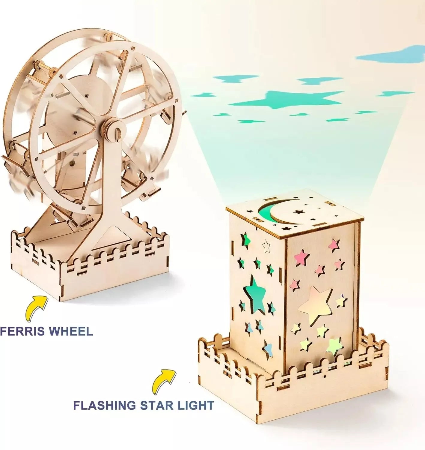 Aeroflux© 5-in-1 DIY STEM Wood Craft Kit – Educational Science Projects for Kids