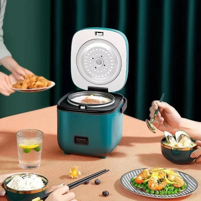 Aeroflux Mini Rice Cooker – Compact Electric Cooker for 1–2 People | 1.2L Capacity, 200W Power | Smart & Mechanical Options | Steam, Cook, Reheat