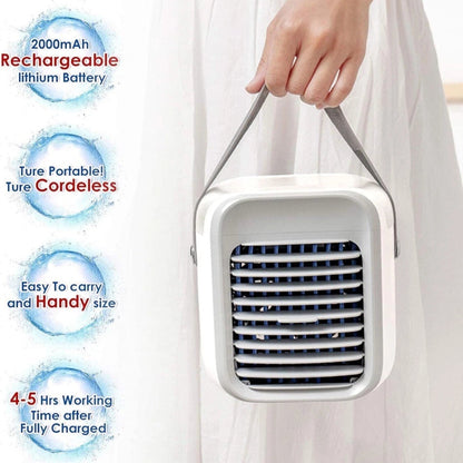 Aeroflux Ultra Mini 3-in-1 Rechargeable Personal Air Conditioner – Air Cooler, Humidifier & Purifier with LED Mood Light