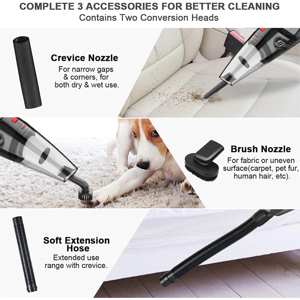 Aeroflux Cordless Handheld Vacuum Cleaner – Wet & Dry, Portable, Rechargeable (120W)