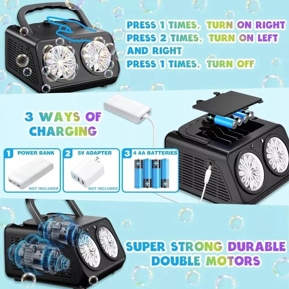 Automatic LED Bubble Machine – 20000 Bubbles Per Minute for Outdoor Fun