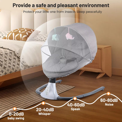Aeroflux© Premium Bluetooth Electric Baby Swing & Bouncer