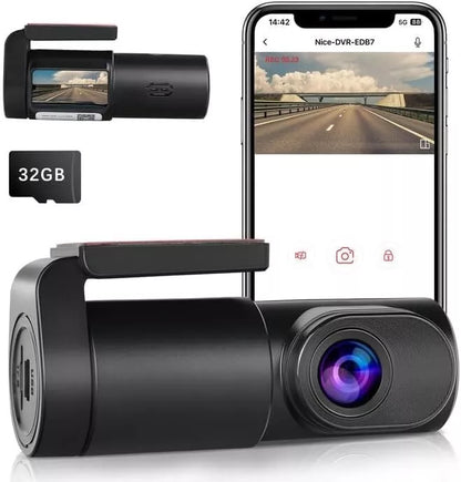Aeroflux 1080P WiFi Dash Cam with Night Vision & SD Card