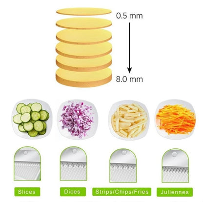 Aeroflux Multi-Purpose Safe Mandoline Vegetable Slicer – Adjustable Chopper Tool for Effortless Precision