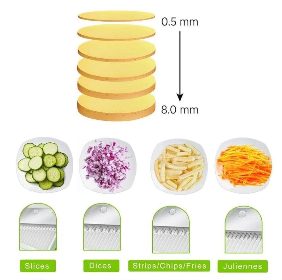 Aeroflux Multi-Purpose Safe Mandoline Vegetable Slicer – Adjustable Chopper Tool for Effortless Precision