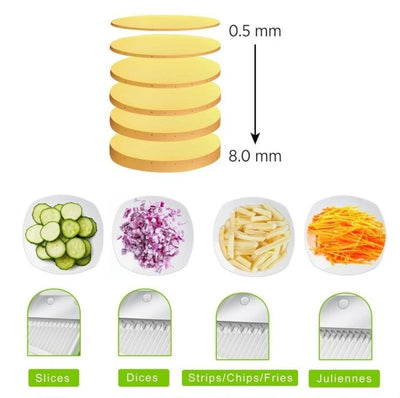 Aeroflux Multi-Purpose Safe Mandoline Vegetable Slicer – Adjustable Chopper Tool for Effortless Precision