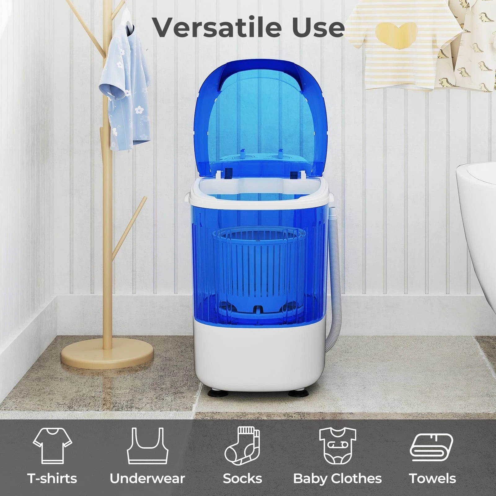 Aeroflux© Compact Portable Mini Washing Machine – Dual Wash & Spin with 2.5kg Capacity