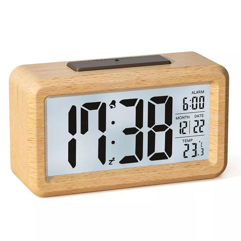 Aeroflux Lumina Wooden Digital Alarm Clock – Stylish, Smart & Functional