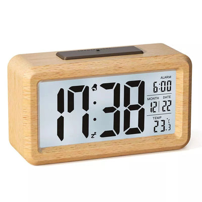 Aeroflux Lumina Wooden Digital Alarm Clock – Stylish, Smart & Functional