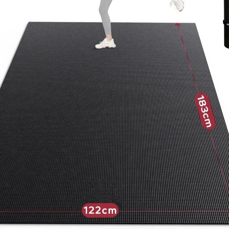 Aeroflux™ Ultra-Durable Large Exercise Mat – Black (183 x 122cm x 8mm)