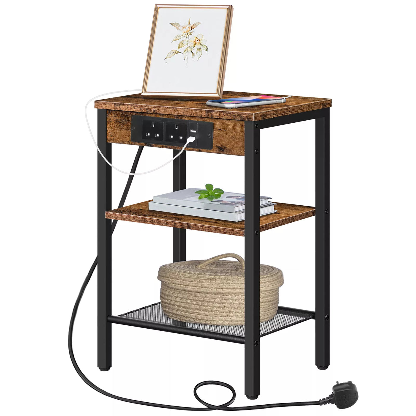 Aeroflux Slim Side Table with Built-in Charging Station