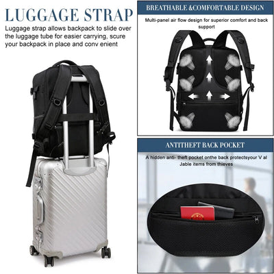 Aeroflux Cabin Backpack – Underseat Travel Bag | Carry-On Hand Luggage with USB Port & Laptop Compartment