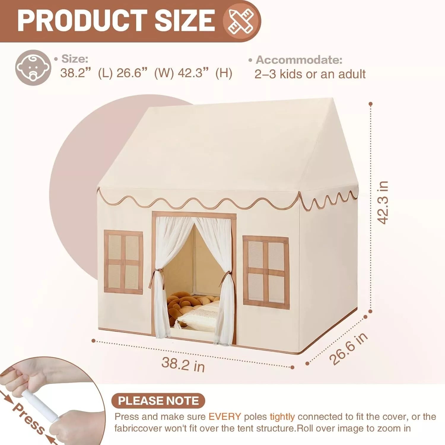 Aeroflux Kids Play Tent – Large Indoor Playhouse for Boys & Girls