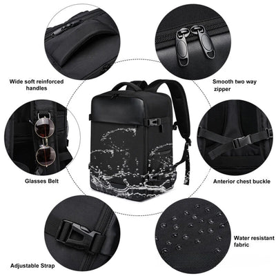 Aeroflux Cabin Backpack – Underseat Travel Bag | Carry-On Hand Luggage with USB Port & Laptop Compartment