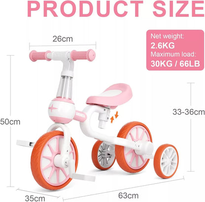 Aeroflux© 5-in-1 Balance Bike & Tricycle for Kids – Adjustable & Safe Design