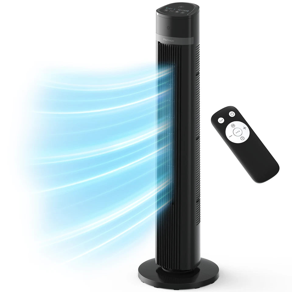 AeroFlux 40" Bladeless Tower Fan – Smooth, Silent, Smart Cooling