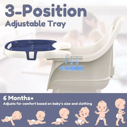 Aeroflux© Premium Baby Feeding High Chair – Adjustable, Safe & Convenient