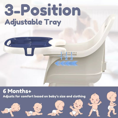 Aeroflux© Premium Baby Feeding High Chair – Adjustable, Safe & Convenient