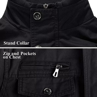 Aeroflux Men’s Cargo Military Tactical Jacket – Cotton Bomber Style Combat Coat