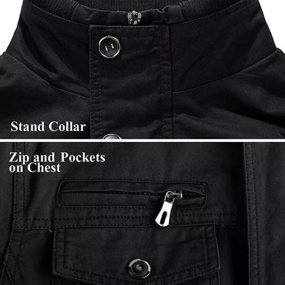Aeroflux Men’s Cargo Military Tactical Jacket – Cotton Bomber Style Combat Coat