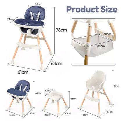 Aeroflux© Premium Baby Feeding High Chair – Adjustable, Safe & Convenient