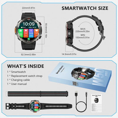 Aeroflux W50 Pro Series – Rugged Smartwatch for Men