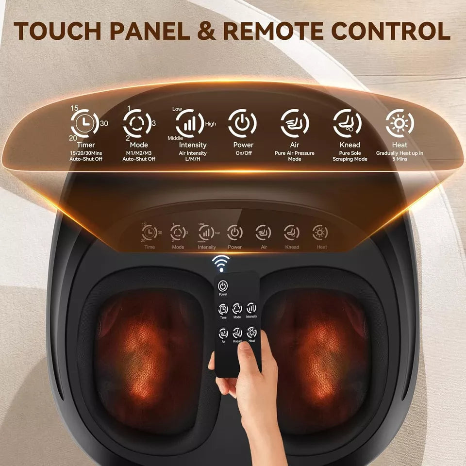 Aeroflux© Shiatsu Foot Massager with Heat & Air Compression – Deep Kneading Relief