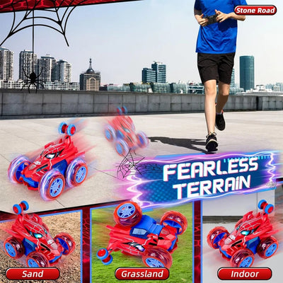 Aeroflux© Spider Stunt RC Car – 360° Drift, LED Lights & Rechargeable Power