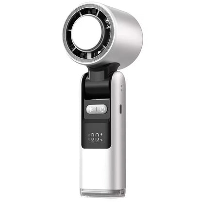 Aeroflux Portable Handheld Turbo Fan – USB Rechargeable with Ice Cooling Plate and Digital Display