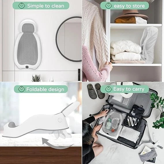 Aeroflux Collapsible Baby Bath Support Seat with Built-in Thermometer