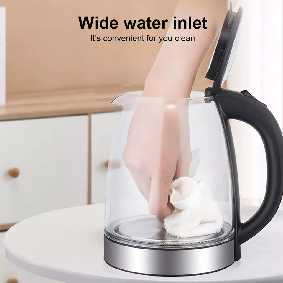 Aeroflux® UltraBoil Electric Kettle – 1.8L, 3000W | Rapid Boil, Auto Shut-Off, Borosilicate Glass, Stainless Steel Filter