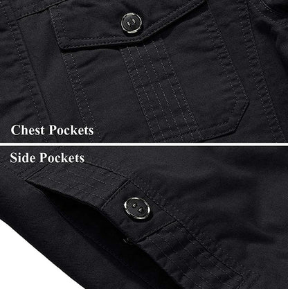 Aeroflux Men’s Cargo Military Tactical Jacket – Cotton Bomber Style Combat Coat