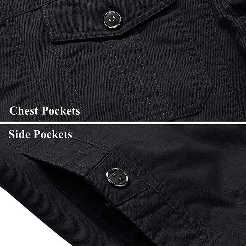 Aeroflux Men’s Cargo Military Tactical Jacket – Cotton Bomber Style Combat Coat