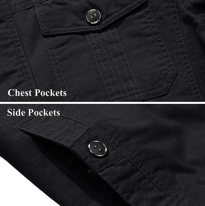 Aeroflux Men’s Cargo Military Tactical Jacket – Cotton Bomber Style Combat Coat