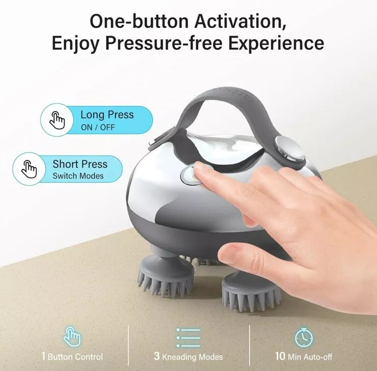 Aeroflux Electric Head & Scalp Massager – Deep Relaxation & Hair Growth Stimulation
