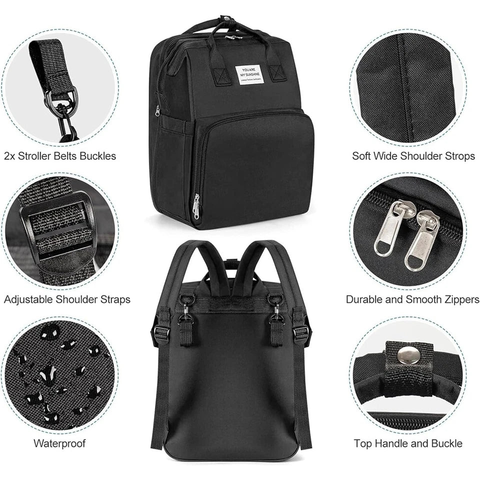 Aeroflux© UltraCare Nappy Backpack + Portable Changing Mat