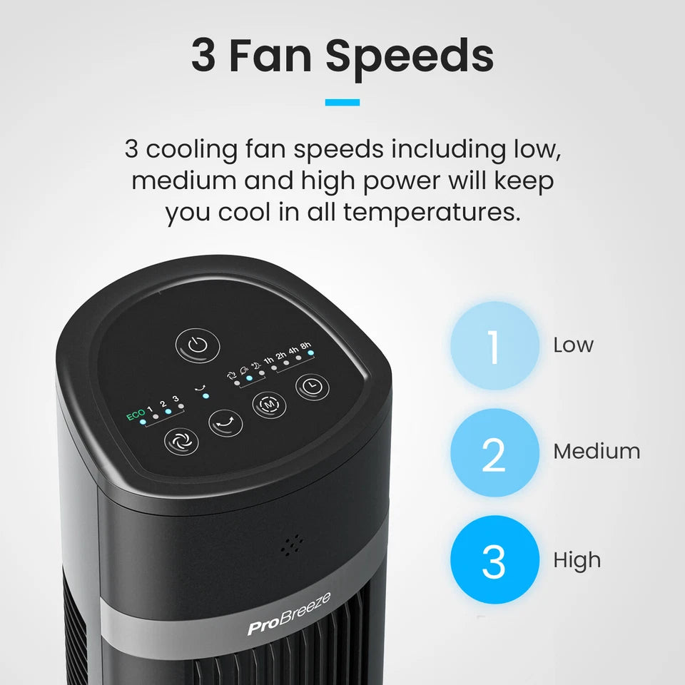 AeroFlux 40" Bladeless Tower Fan – Smooth, Silent, Smart Cooling