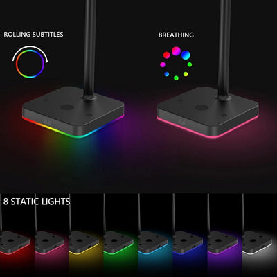 Aeroflux RGB Headphone Stand with Wireless Charger