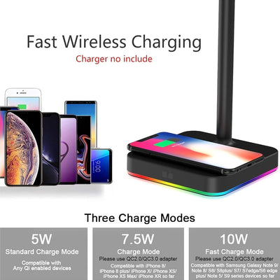 Aeroflux RGB Headphone Stand with Wireless Charger