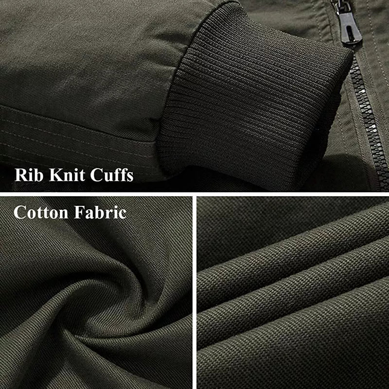 Aeroflux Men’s Cargo Military Tactical Jacket – Cotton Bomber Style Combat Coat