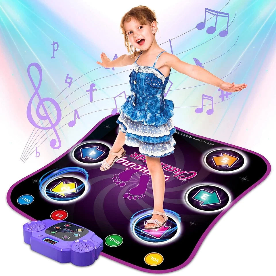 Aeroflux Bluetooth Dance Mat – LED Musical Play Pad for Kids (Ages 3–10)