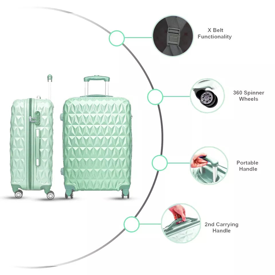 Aeroflux© Lightweight 4-Wheel ABS Hard Shell Travel Trolley Luggage (Medium 24")