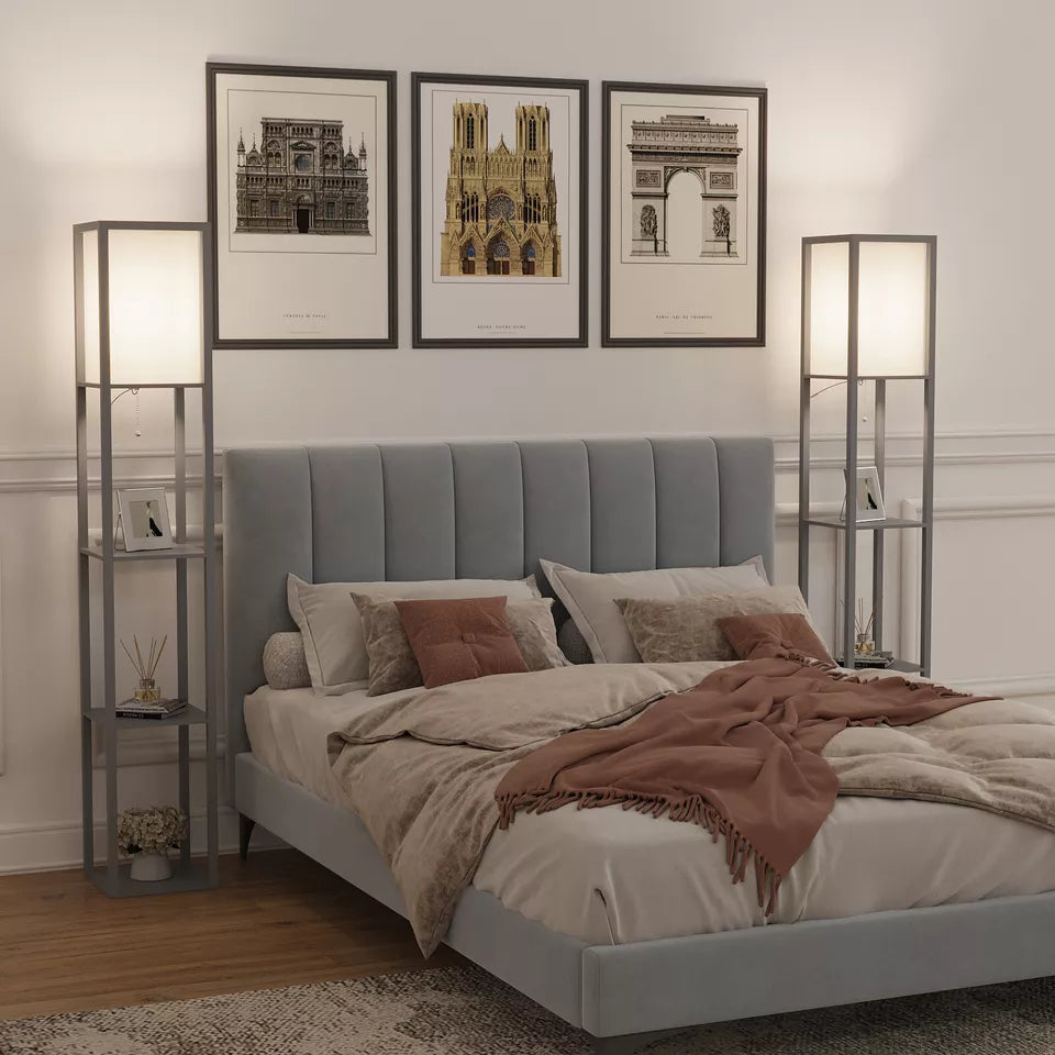 Aeroflux® Floor Lamp with Shelves – Modern Lighting with Smart Storage