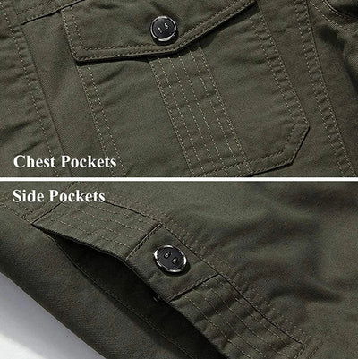 Aeroflux Men’s Cargo Military Tactical Jacket – Cotton Bomber Style Combat Coat
