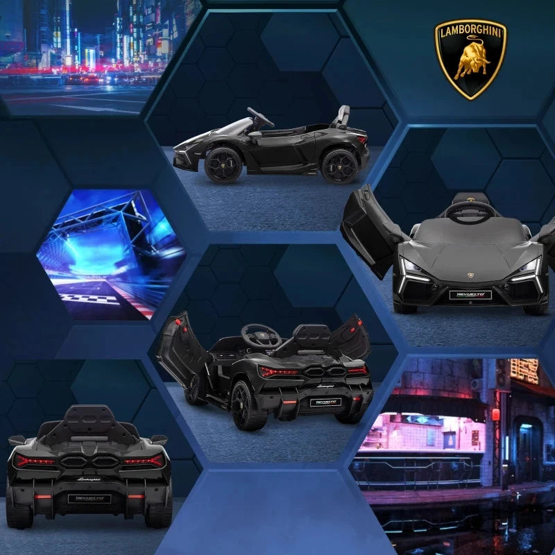 Aeroflux® Lamborghini Licensed Kids Electric Ride-On Car – Butterfly Doors, Remote Control, Music & Lights (Ages 3–8)